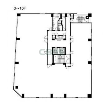 3階〜10階 平面図
