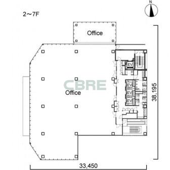 2階〜7階 平面図