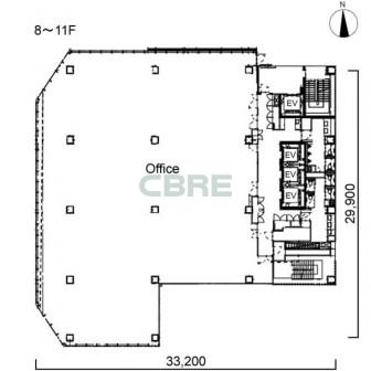 8階〜11階 平面図