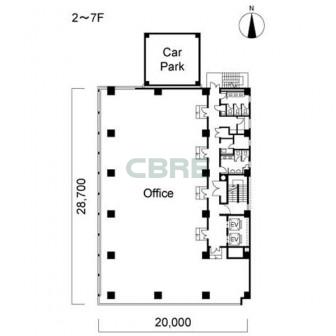 2階〜7階 平面図