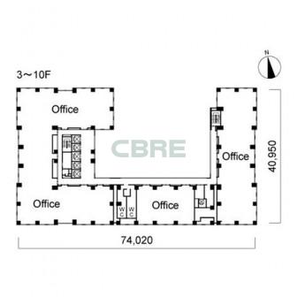 3階〜10階 平面図