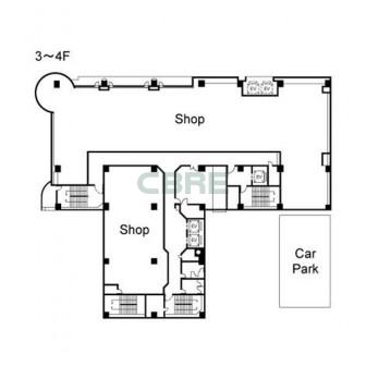 3階〜4階 平面図