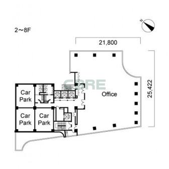 2階〜8階 平面図