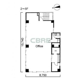 2階〜5階 平面図