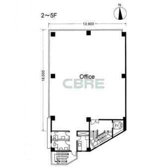 2階〜5階 平面図
