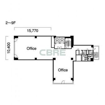 2階〜9階 平面図