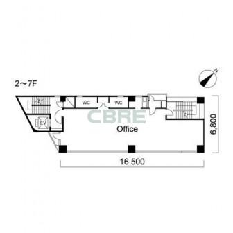 2階〜7階 平面図
