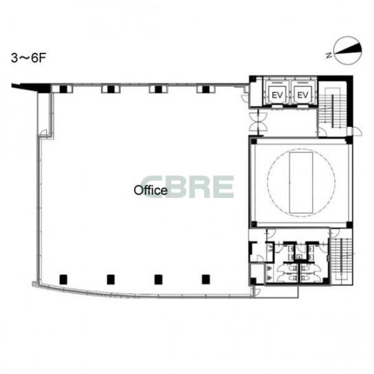 3階〜6階 平面図