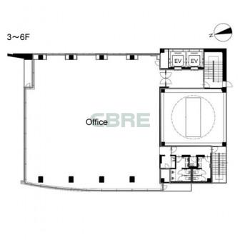 3階〜6階 平面図