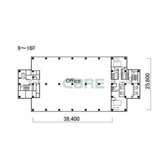 9階〜16階 平面図