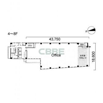 4階〜8階 平面図