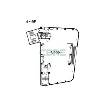4階〜9階 平面図