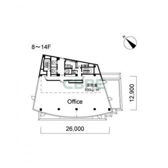 8階〜14階 平面図