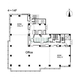 4階〜14階 平面図