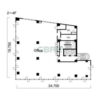 2階〜4階 平面図