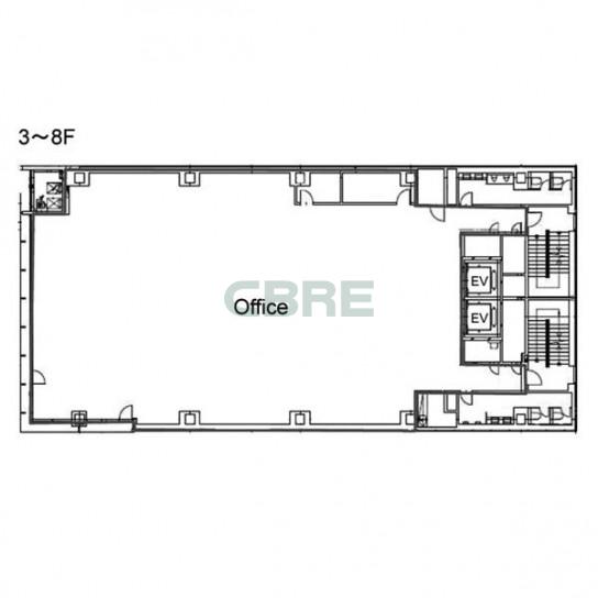3階〜8階 平面図