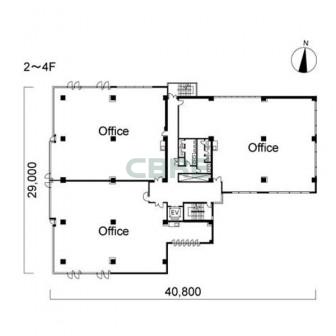2階〜4階 平面図
