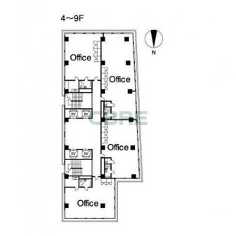 4階〜9階 平面図