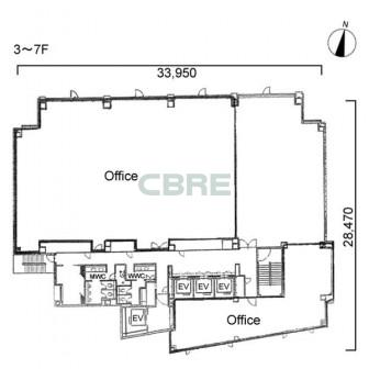3階〜7階 平面図
