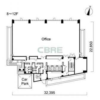 8階〜12階 平面図