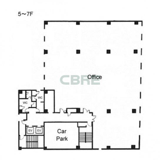 5階〜7階 平面図