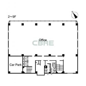 2階〜9階 平面図