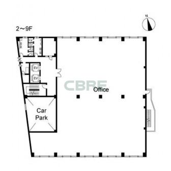2階〜9階 平面図