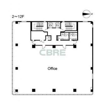 2階〜12階 平面図
