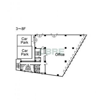 3階〜8階 平面図