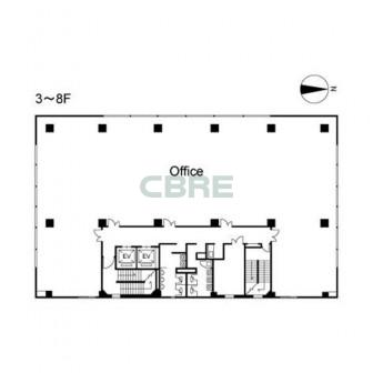 3階〜8階 平面図