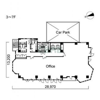 3階〜7階 平面図