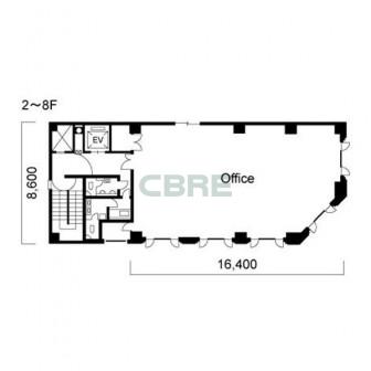 2階〜8階 平面図