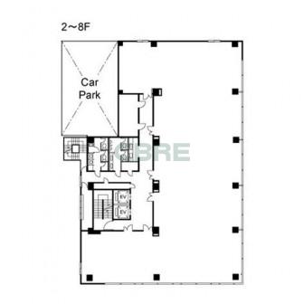 2階〜8階 平面図