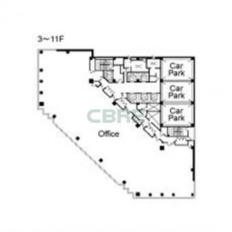 3階〜11階 平面図