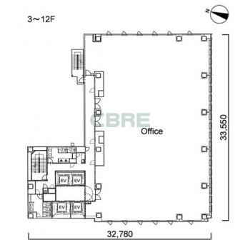 3階〜12階 平面図