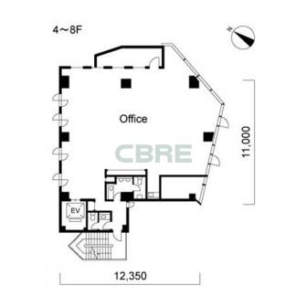 4階〜8階 平面図