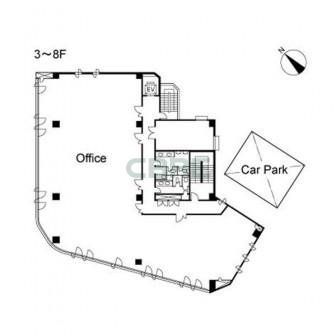 3階〜8階 平面図