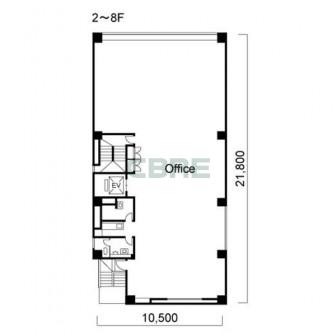 2階〜8階 平面図