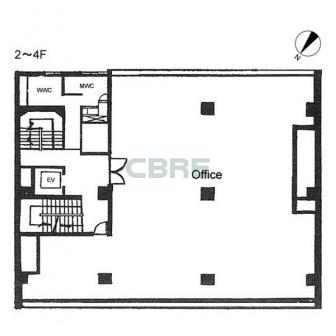 2階〜4階 平面図