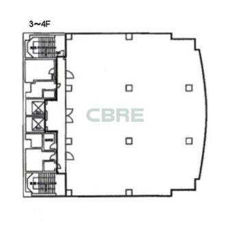 3階〜4階 平面図