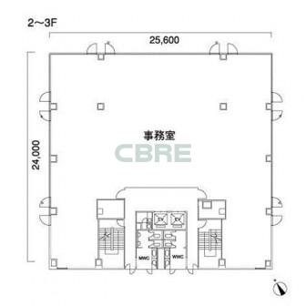 2階〜3階 平面図