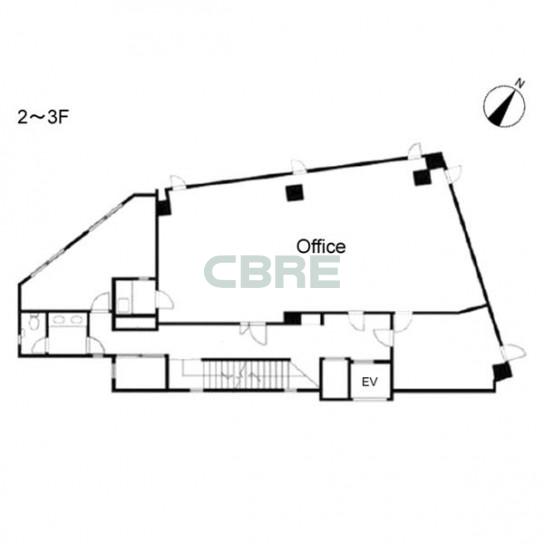 2階〜3階 平面図