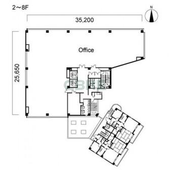 2階〜8階 平面図