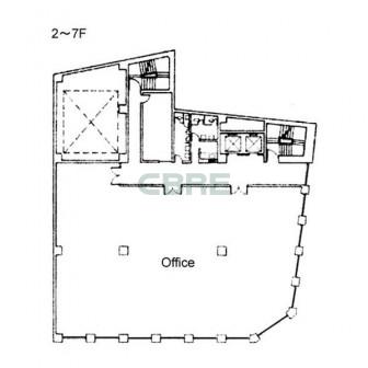 2階〜7階 平面図