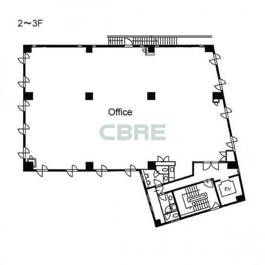 2階〜3階 平面図