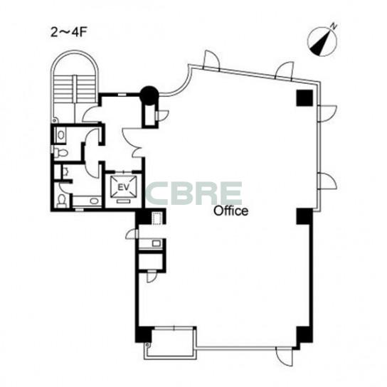 2階〜4階 平面図