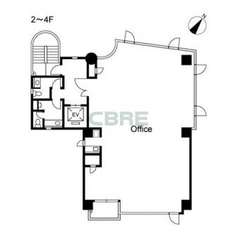 2階〜4階 平面図