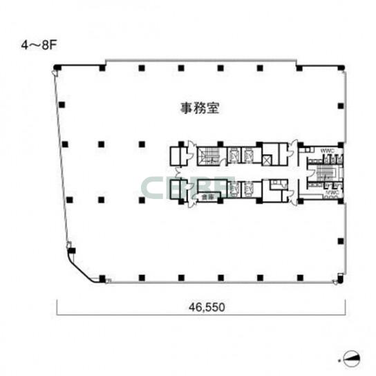 4階〜8階 平面図