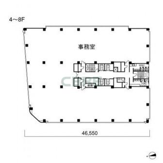 4階〜8階 平面図