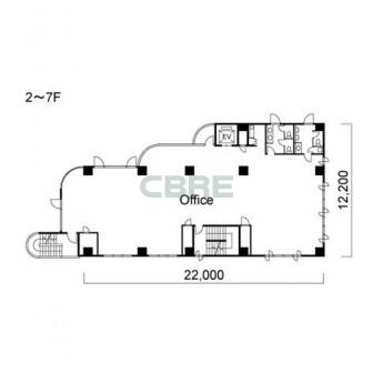 2階〜7階 平面図